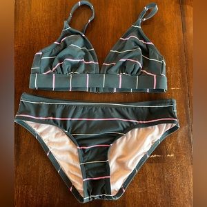 Kona Sol Striped Bikini Size Small